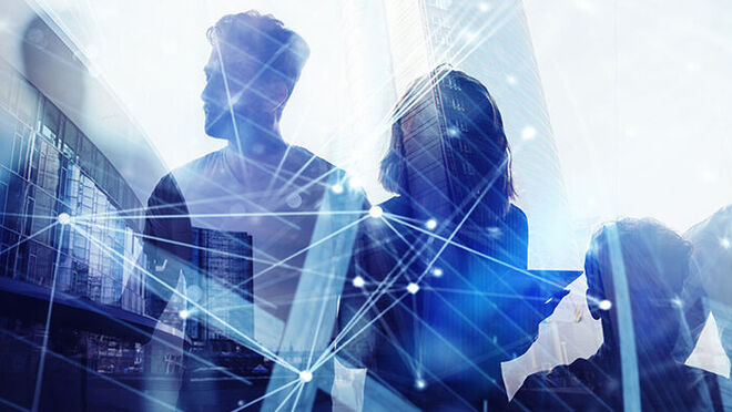 Silhouette,Of,Business,People,Work,Together,In,Office.,Concept,Of