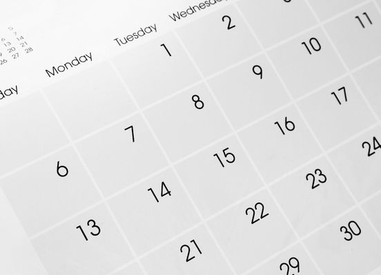 Closeup,Of,Dates,On,Calendar,Page